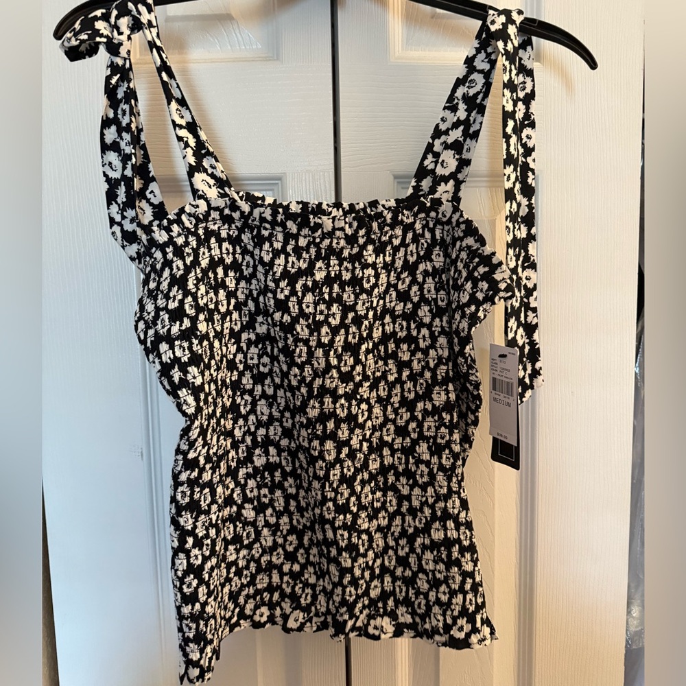 A. Byer Black Floral Top